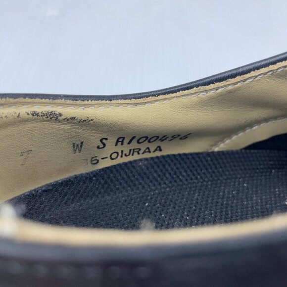 VIBRAM Oxford Dark Academia Gothcore Leather Flats Black shoes Size 7 - Picture 11 of 12